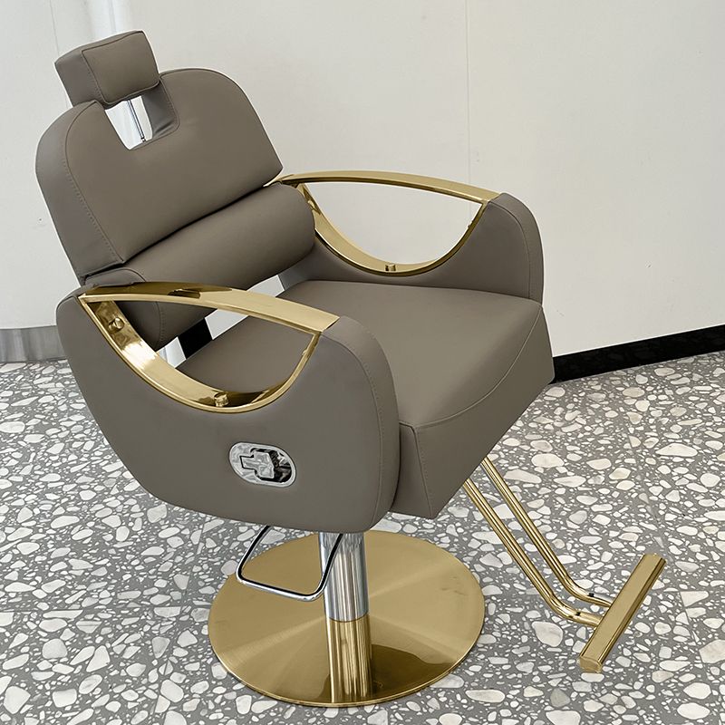 Premium Hydraulic Salon Styling Chair Grey Gold